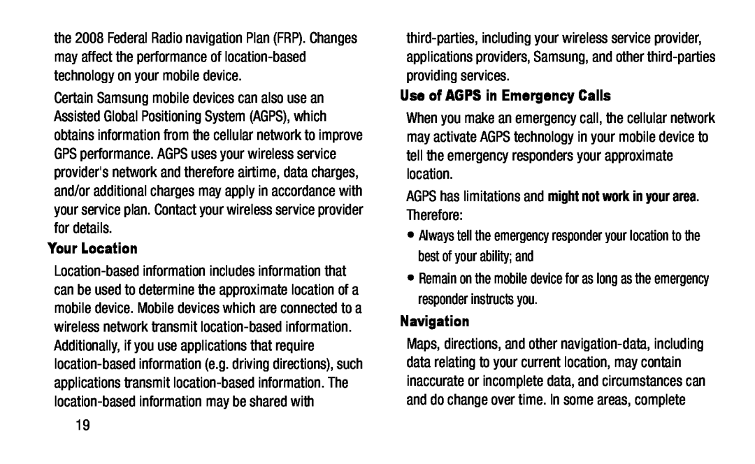 Your Location Use of AGPS in Emergency Calls