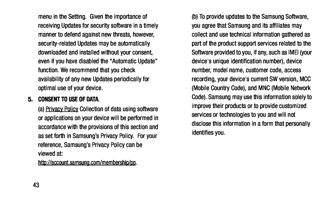 5.CONSENT TO USE OF DATA