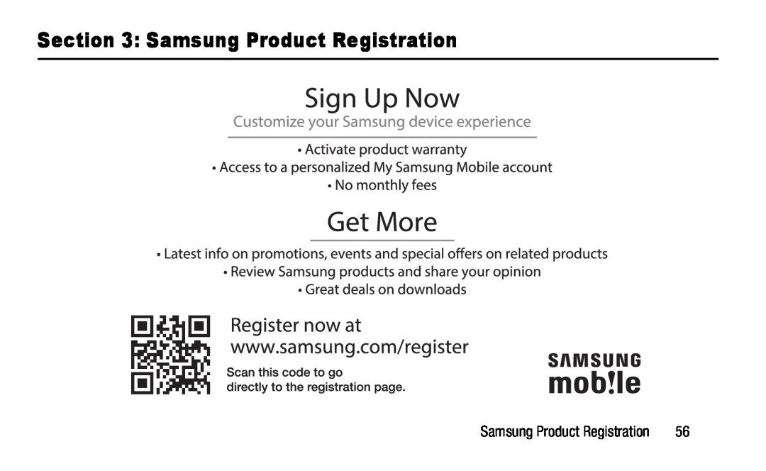 Section 3: Samsung Product Registration