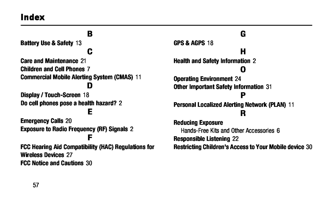 Health and Safety Information Galaxy S4 AT&T