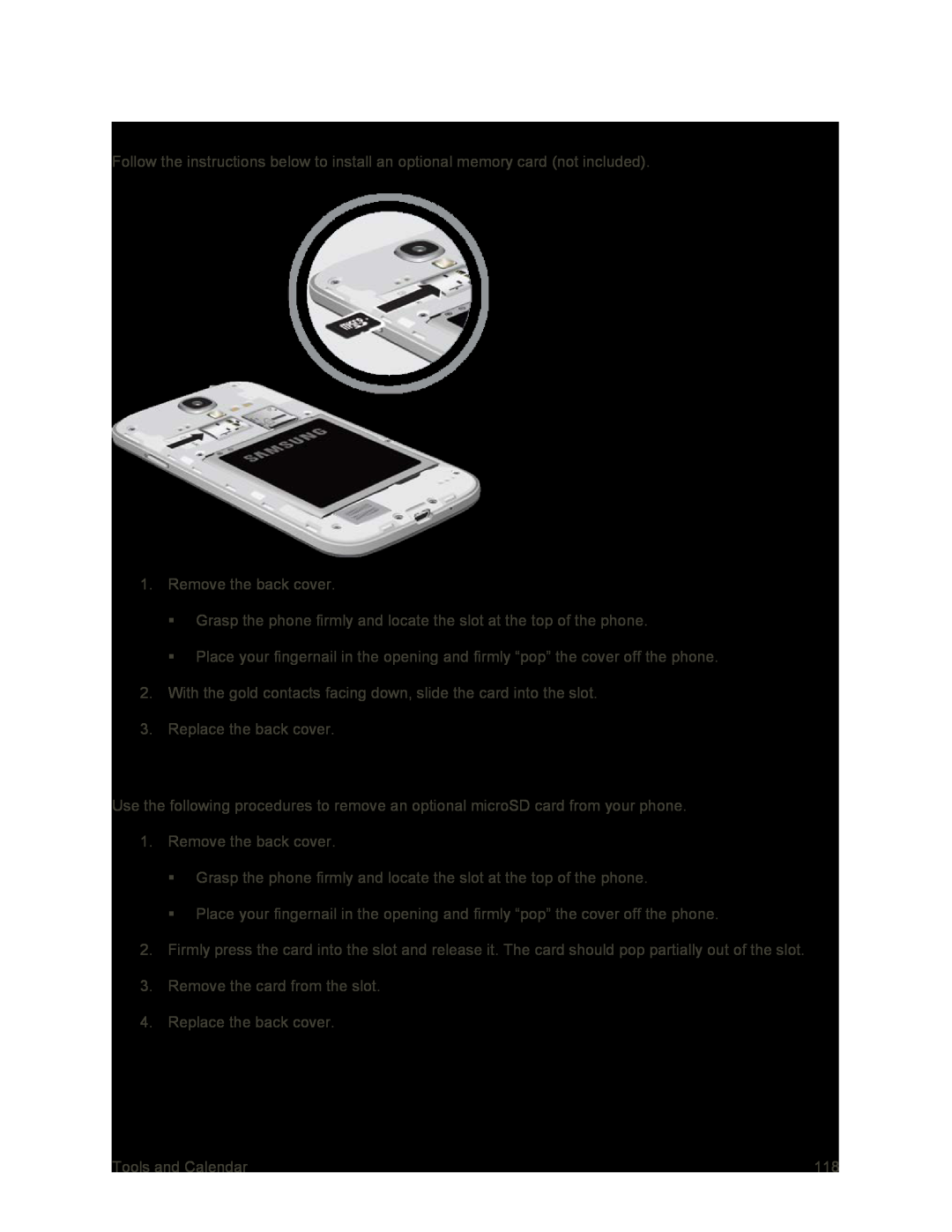 Remove a microSD Card Galaxy S4 Sprint