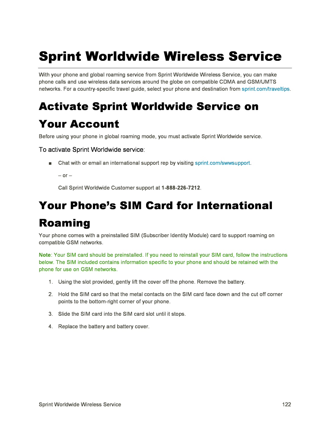 Activate Sprint Worldwide Service on Your Account Galaxy S4 Sprint