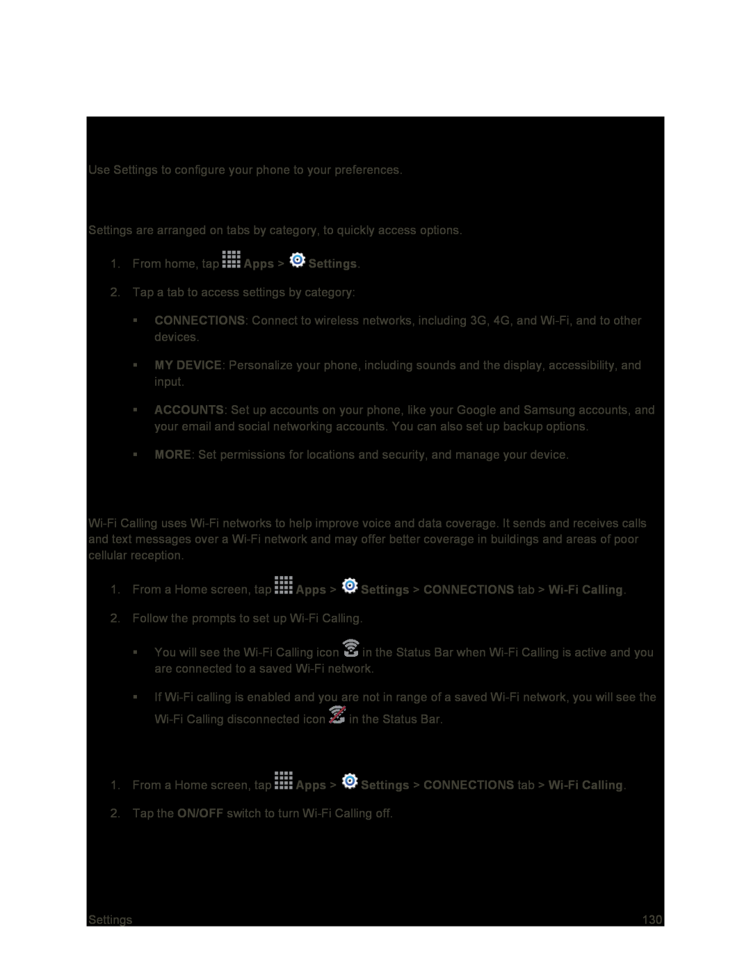 Access Settings Disable Wi-FiCalling