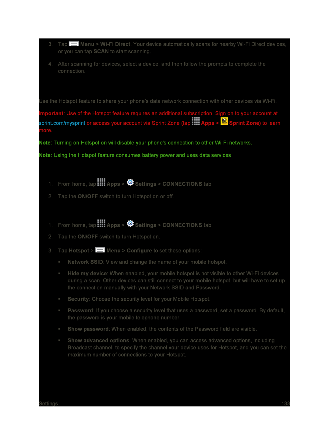 Configure Hotspot Galaxy S4 Sprint