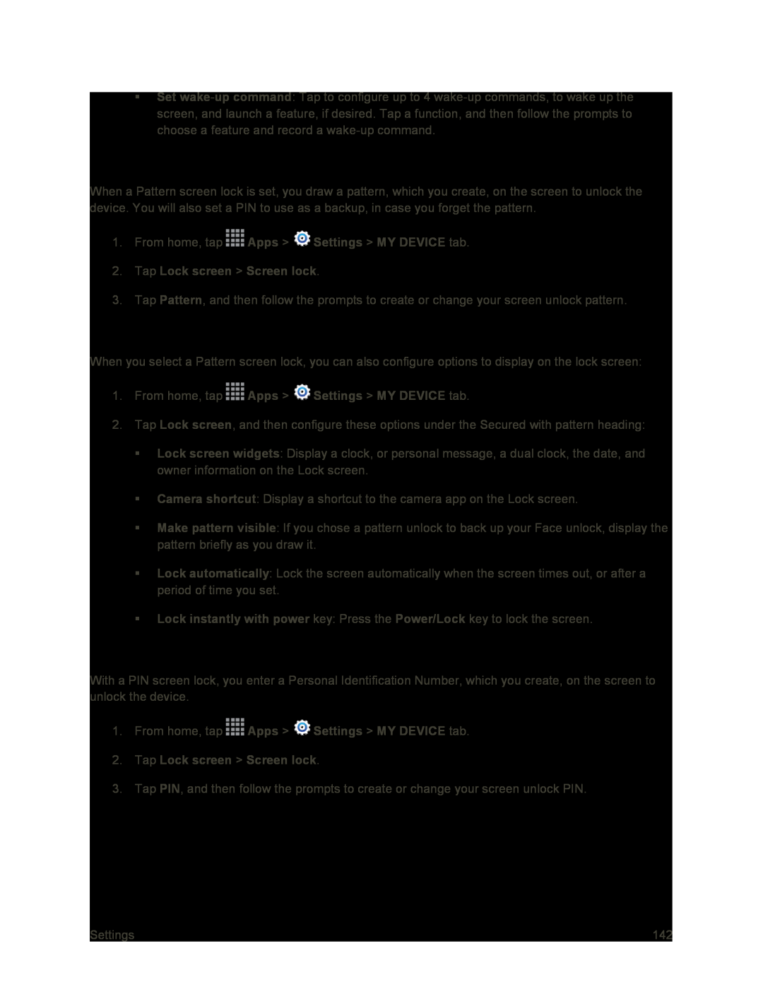 Configure Pattern Screen Lock Options Set a Pattern Screen Lock