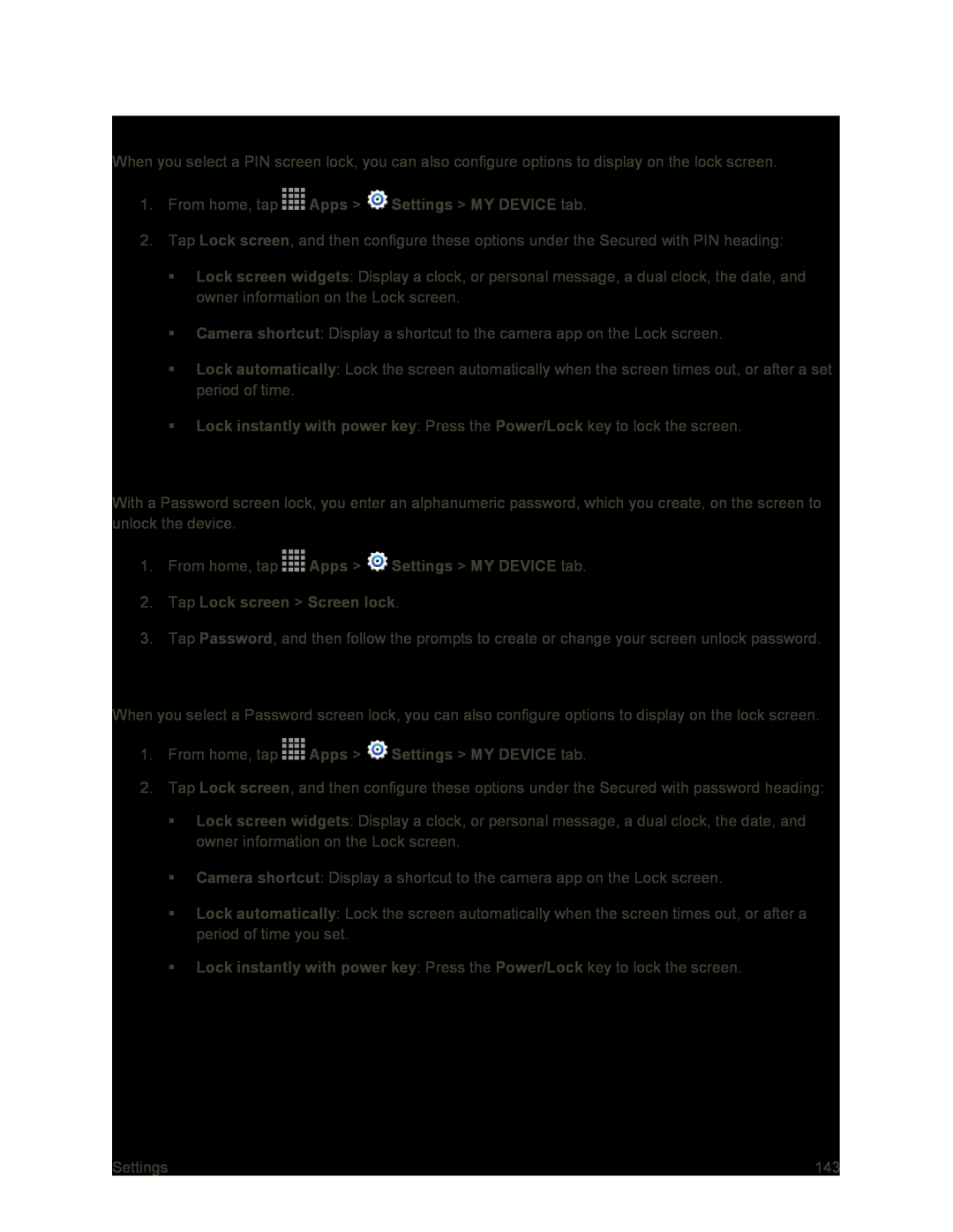 Configure PIN Screen Lock Options Galaxy S4 Sprint