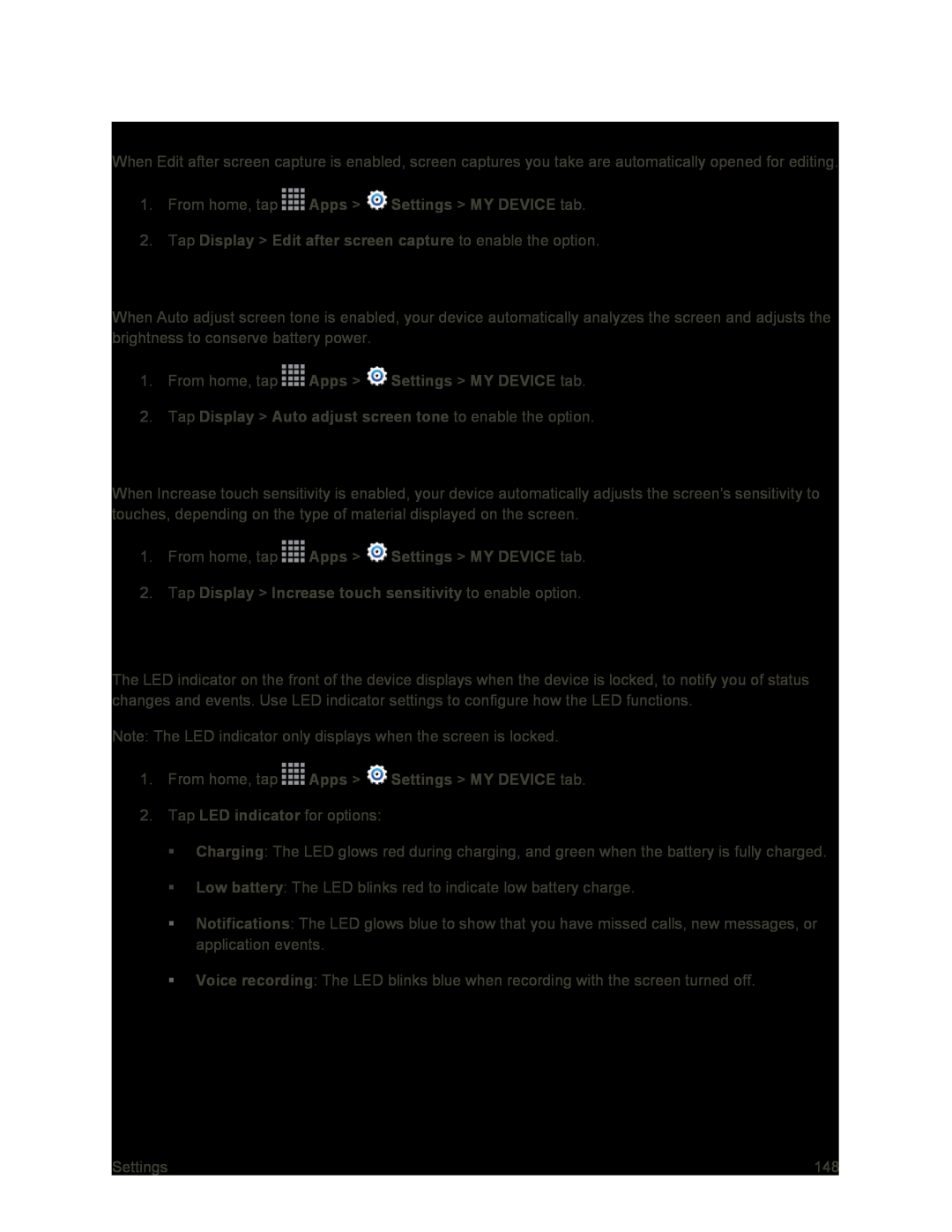 LED Indicator Settings Galaxy S4 Sprint