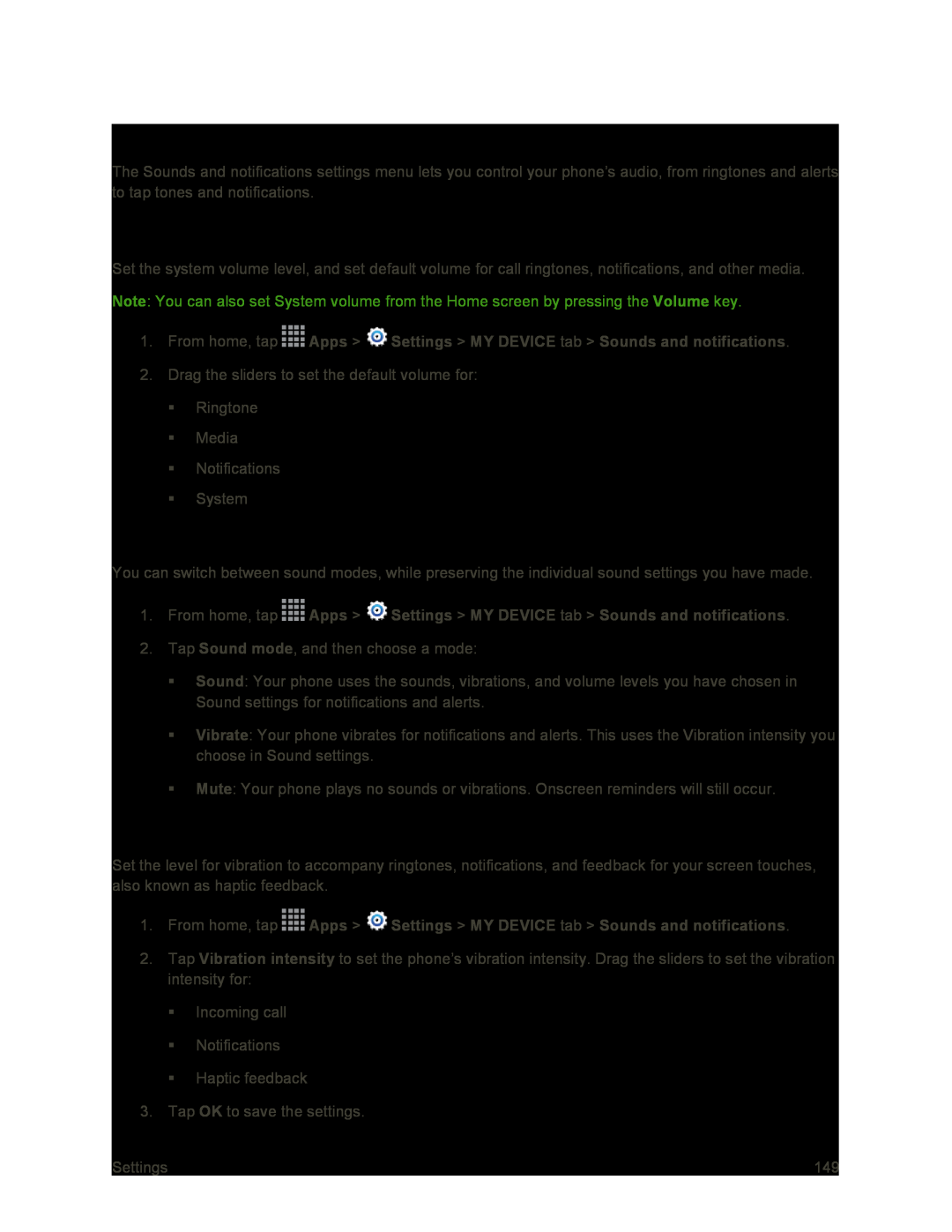 Vibration Intensity Galaxy S4 Sprint