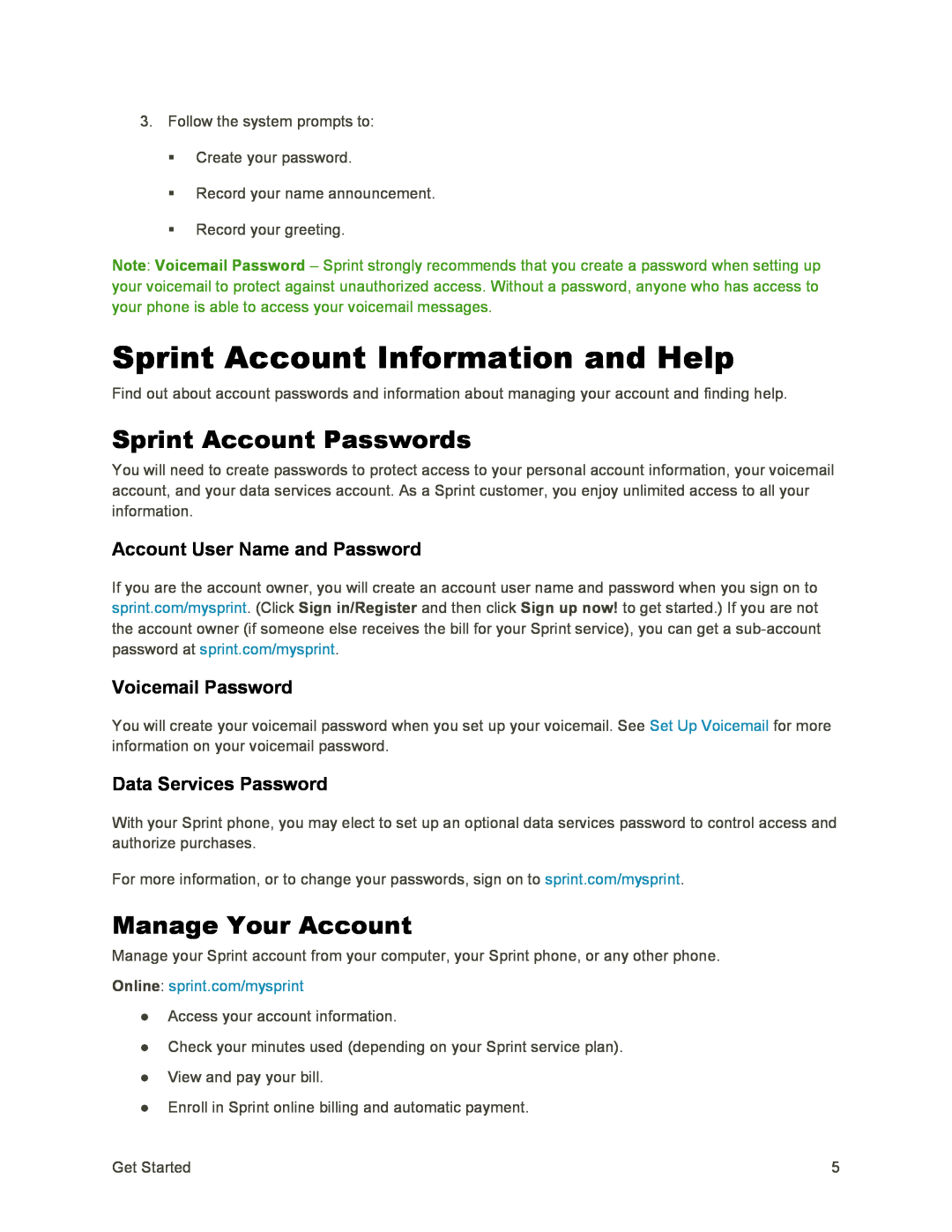 Sprint Account Passwords Galaxy S4 Sprint