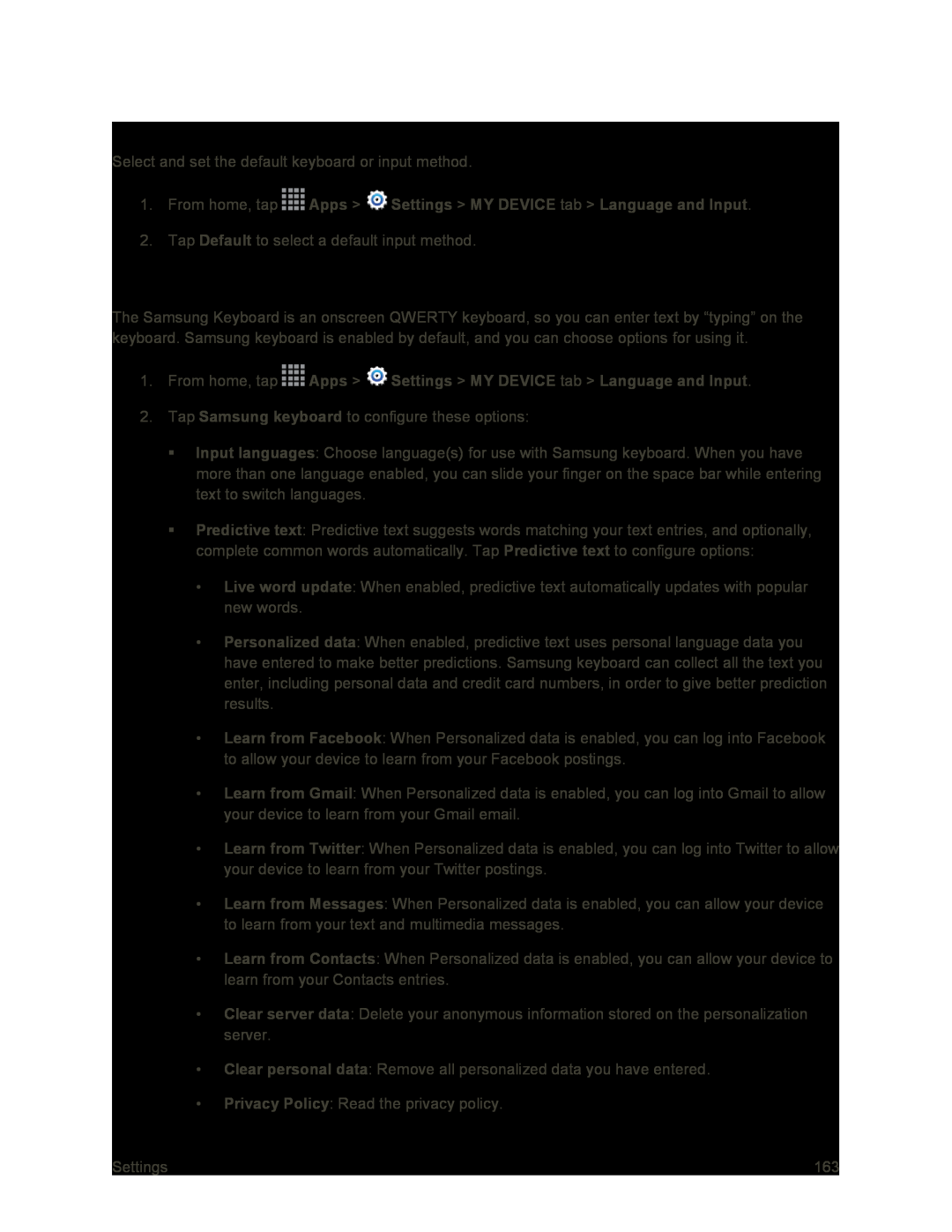 Samsung Keyboard Settings Galaxy S4 Sprint