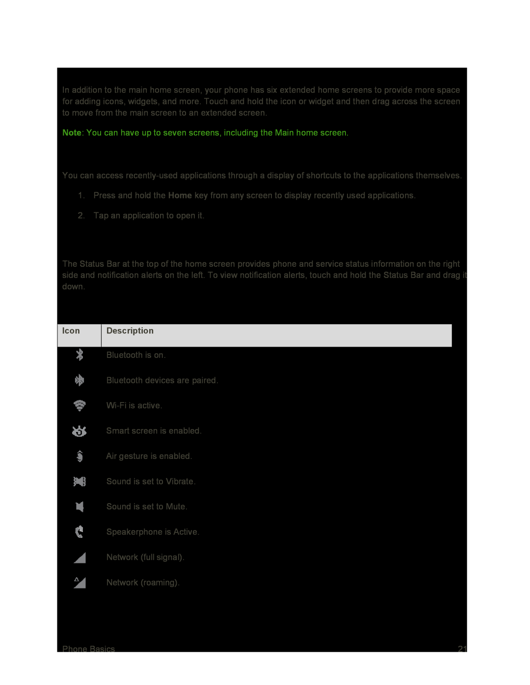 Recent Applications Galaxy S4 Sprint