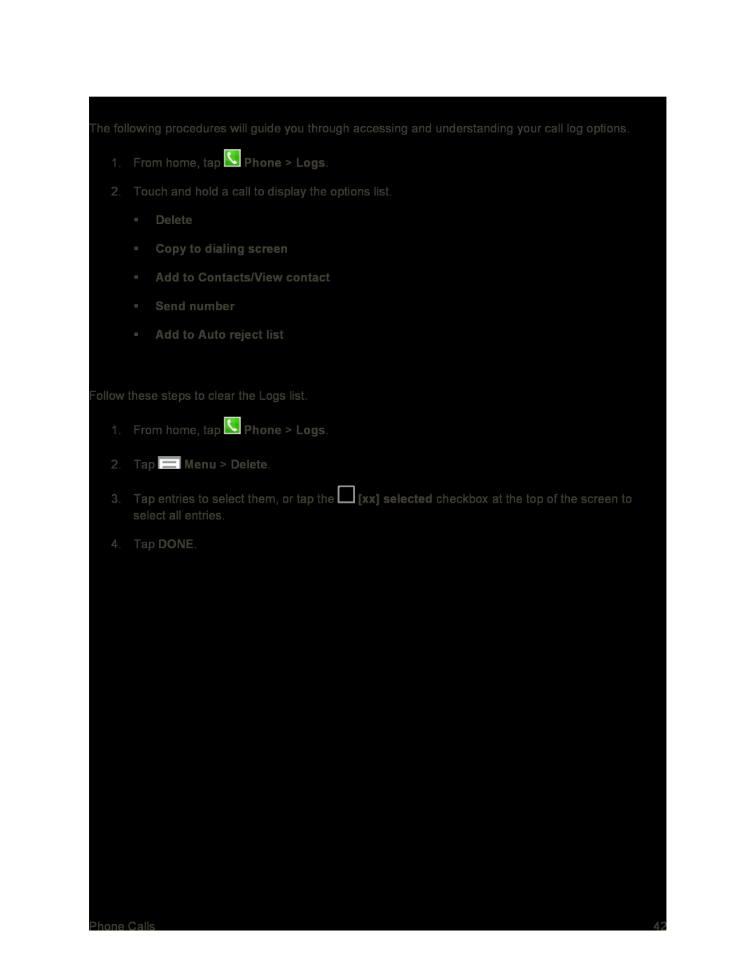 Clear Logs Galaxy S4 Sprint