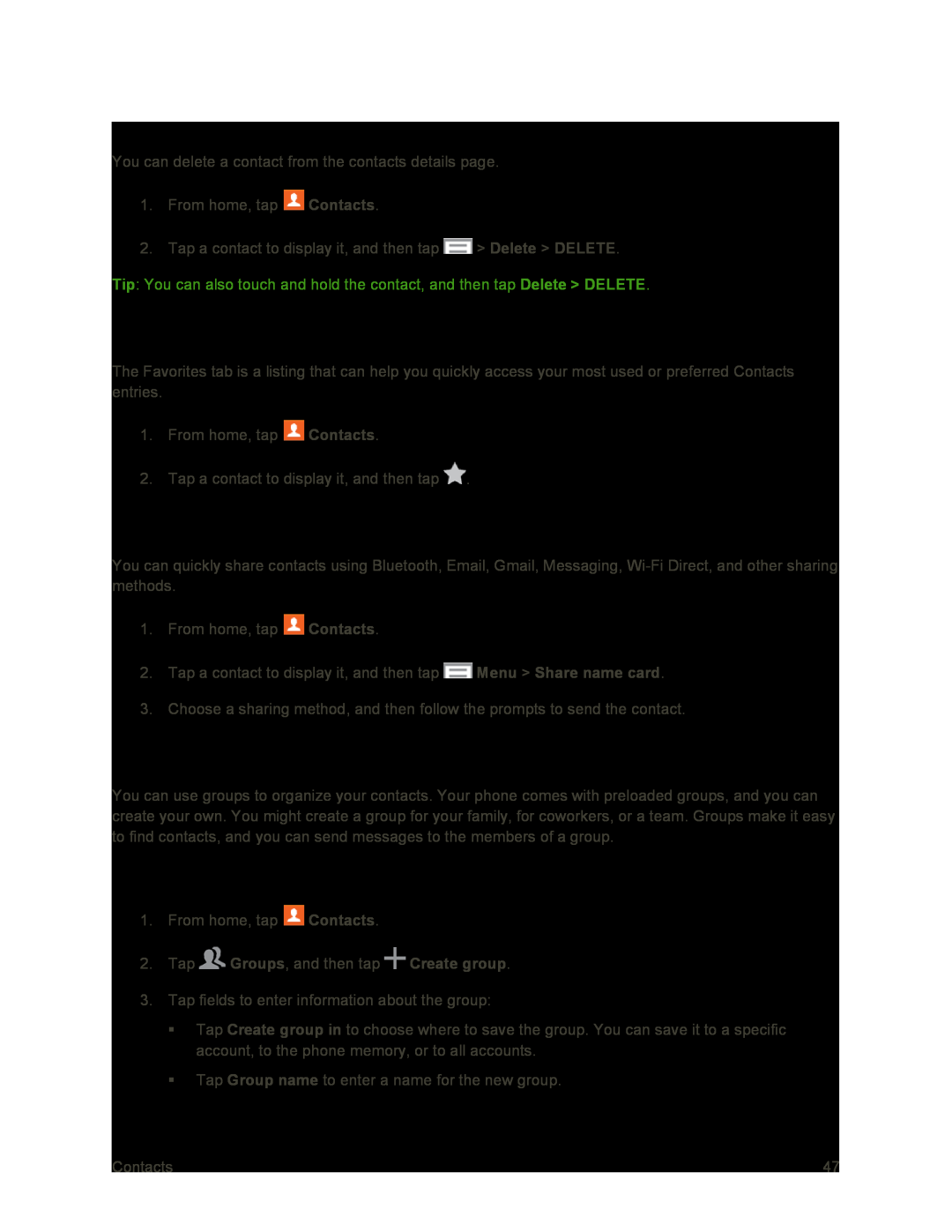 Create a Group Galaxy S4 Sprint