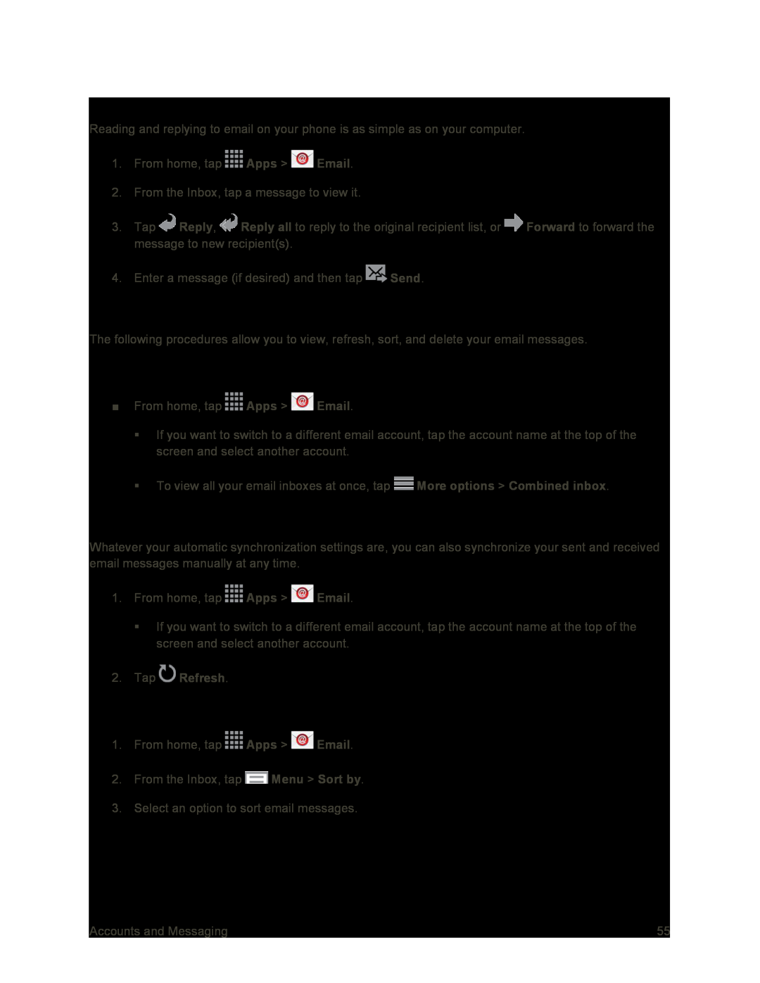 Synchronize an Email Account Galaxy S4 Sprint