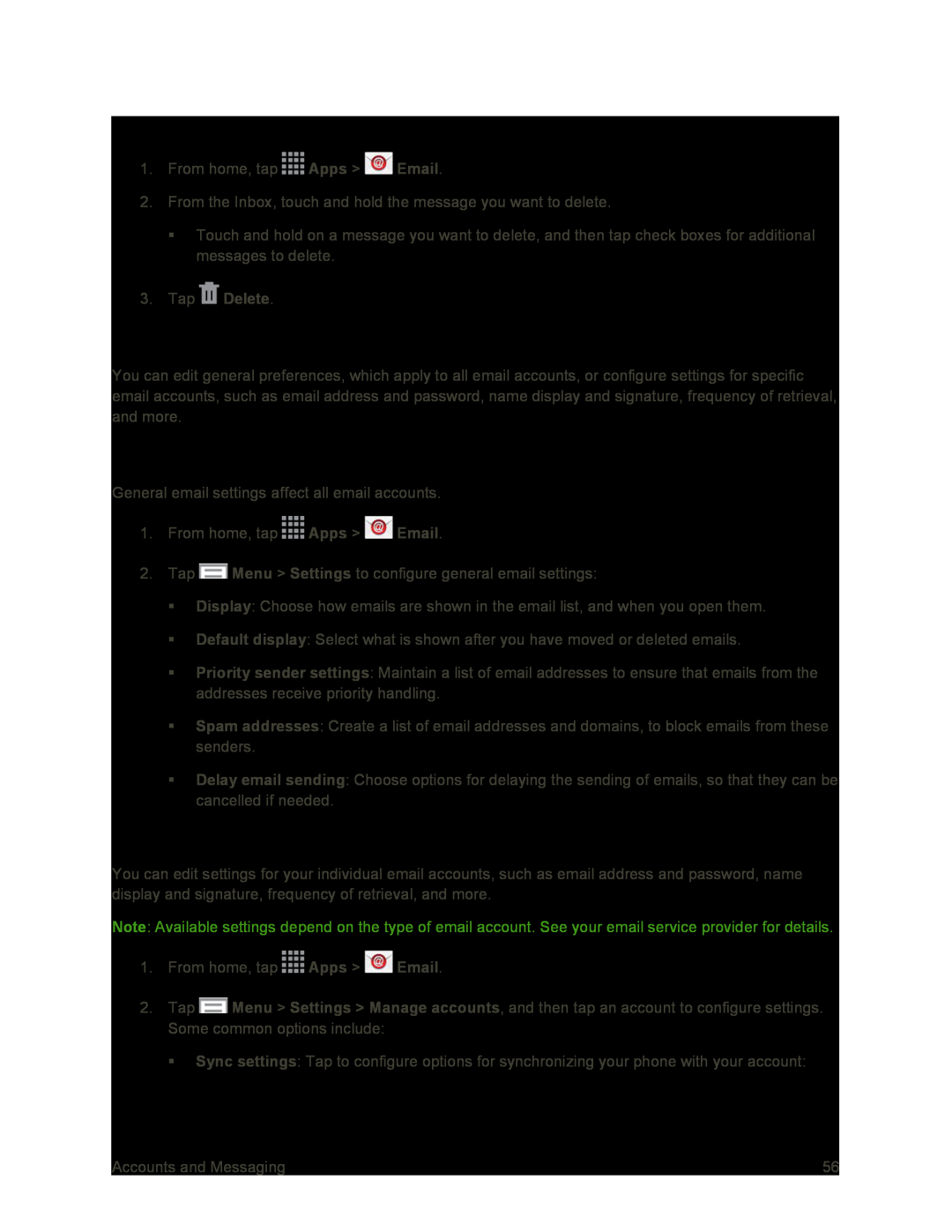 Edit Account Settings Galaxy S4 Sprint