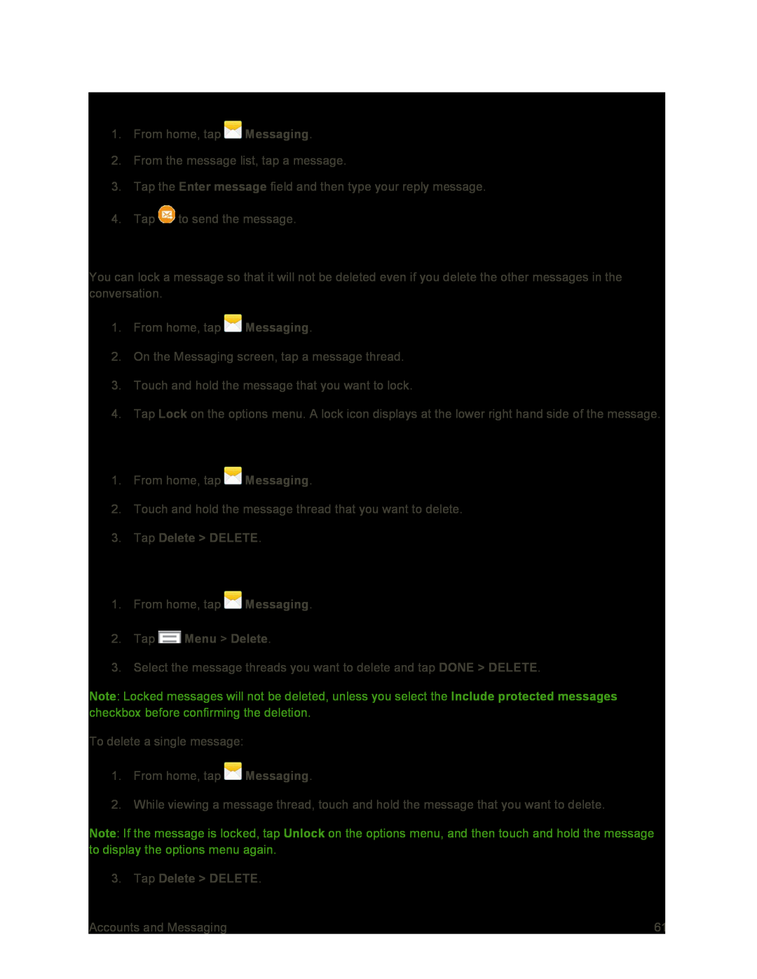 Protect a Message from Deletion Galaxy S4 Sprint