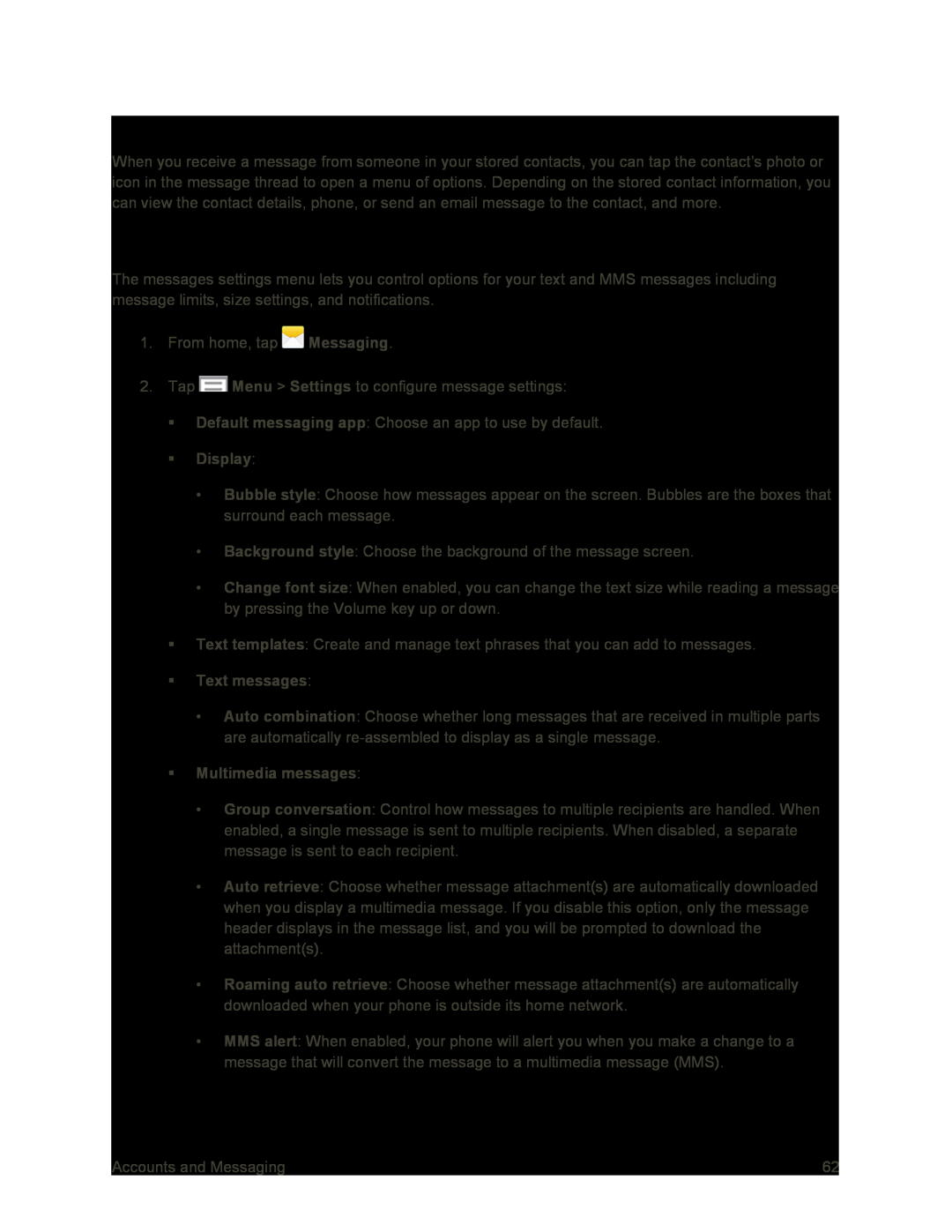 Text and MMS Settings Galaxy S4 Sprint