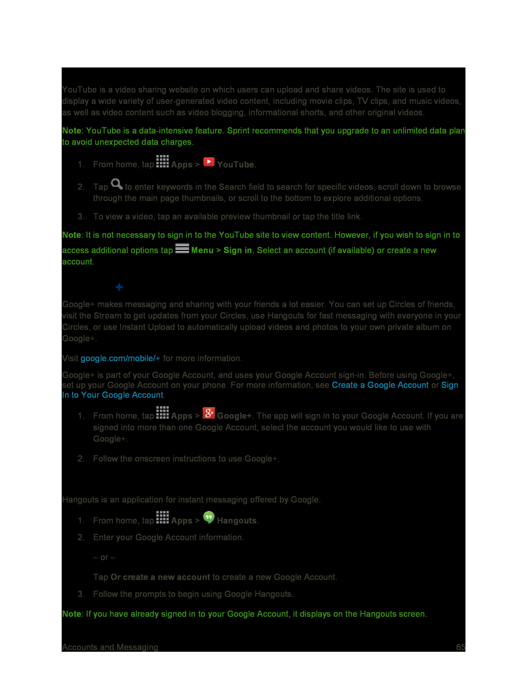 Google+ Galaxy S4 Sprint