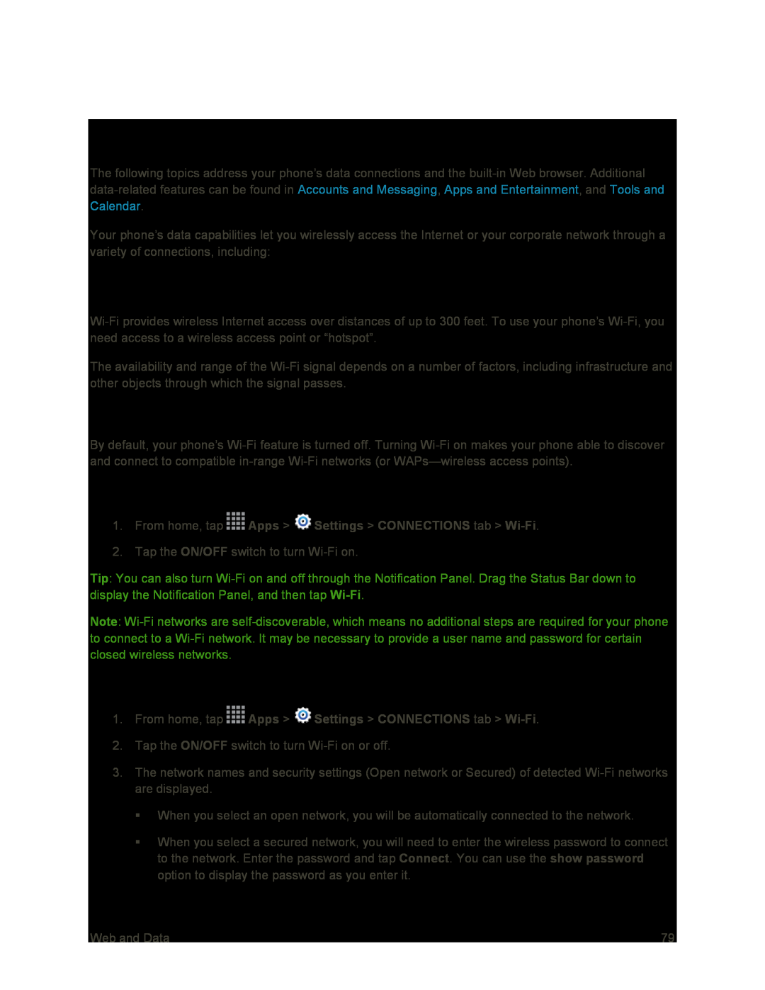 Turn Wi-FiOn and Connect to a Wireless Network Galaxy S4 Sprint