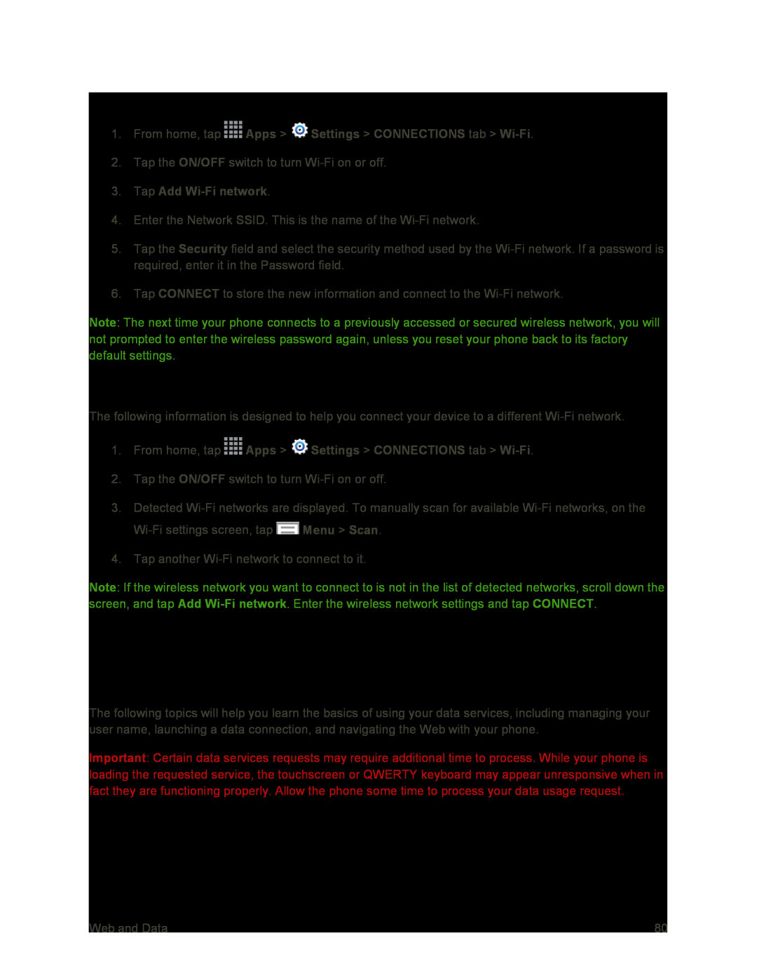 Data Services General Information (Sprint Spark LTE and 3G Networks) Galaxy S4 Sprint