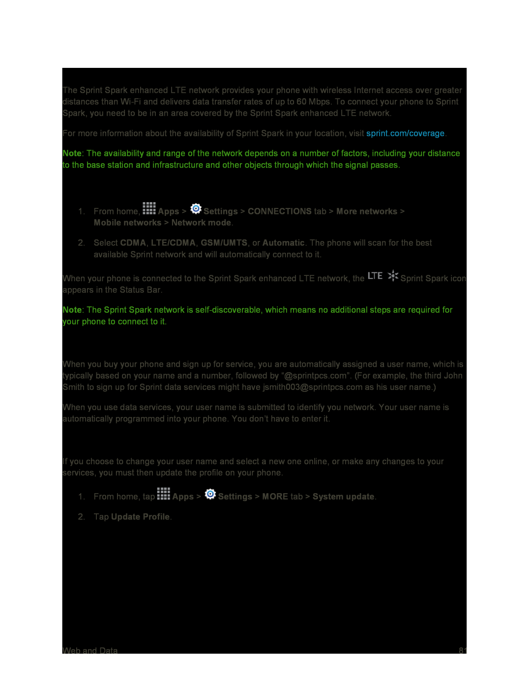 Update Your User Name Galaxy S4 Sprint