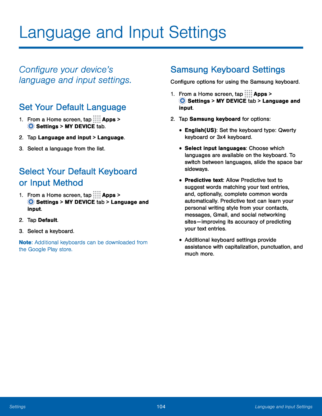 Samsung Keyboard Settings Galaxy S4 Unlocked