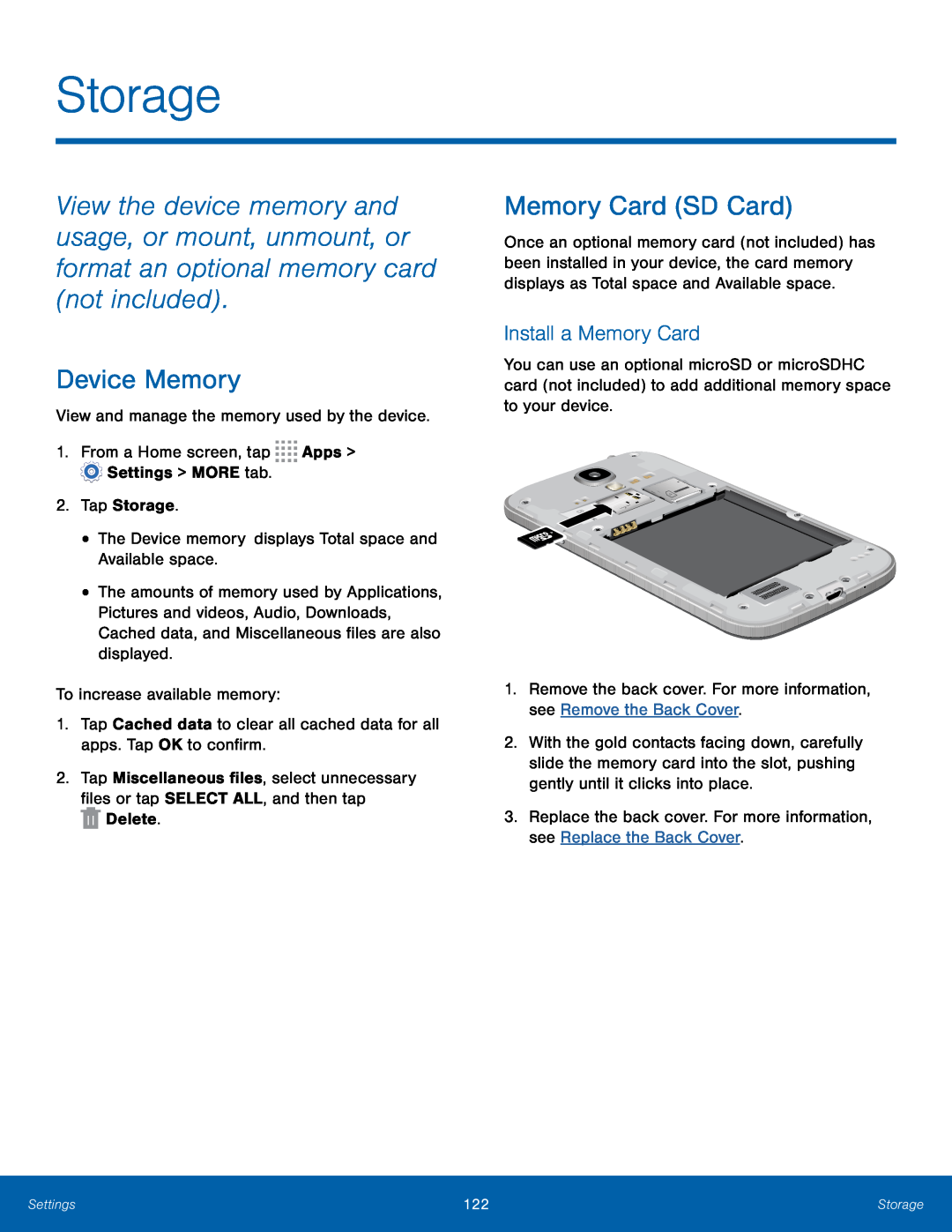 Install a Memory Card Device Memory