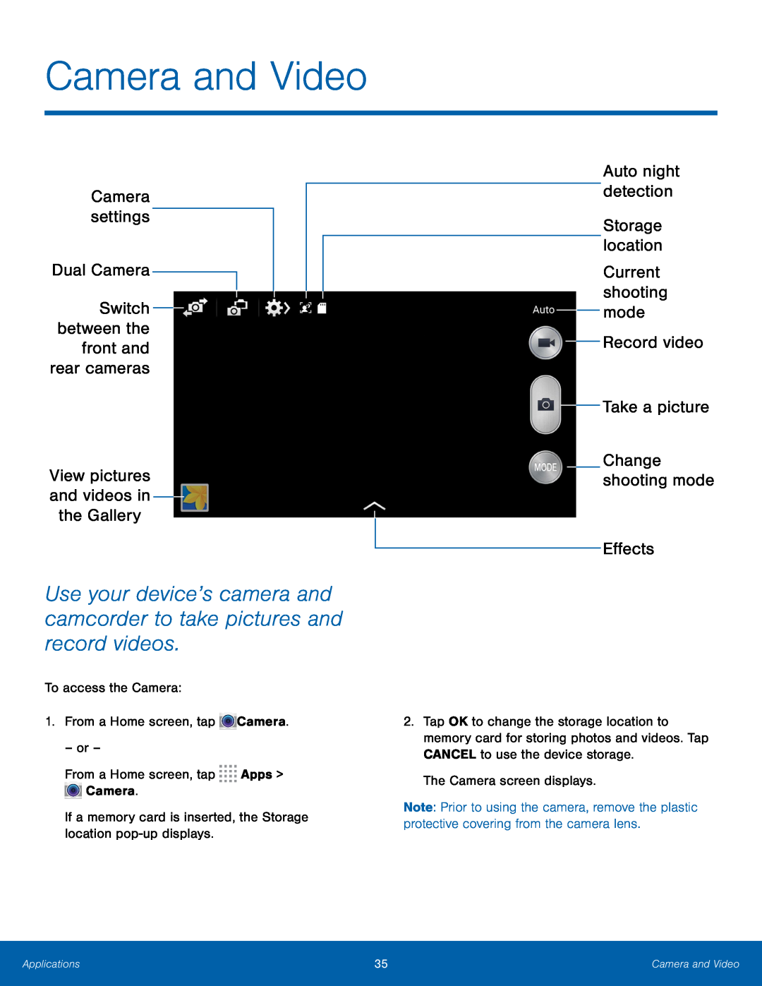 Camera settings Dual Camera