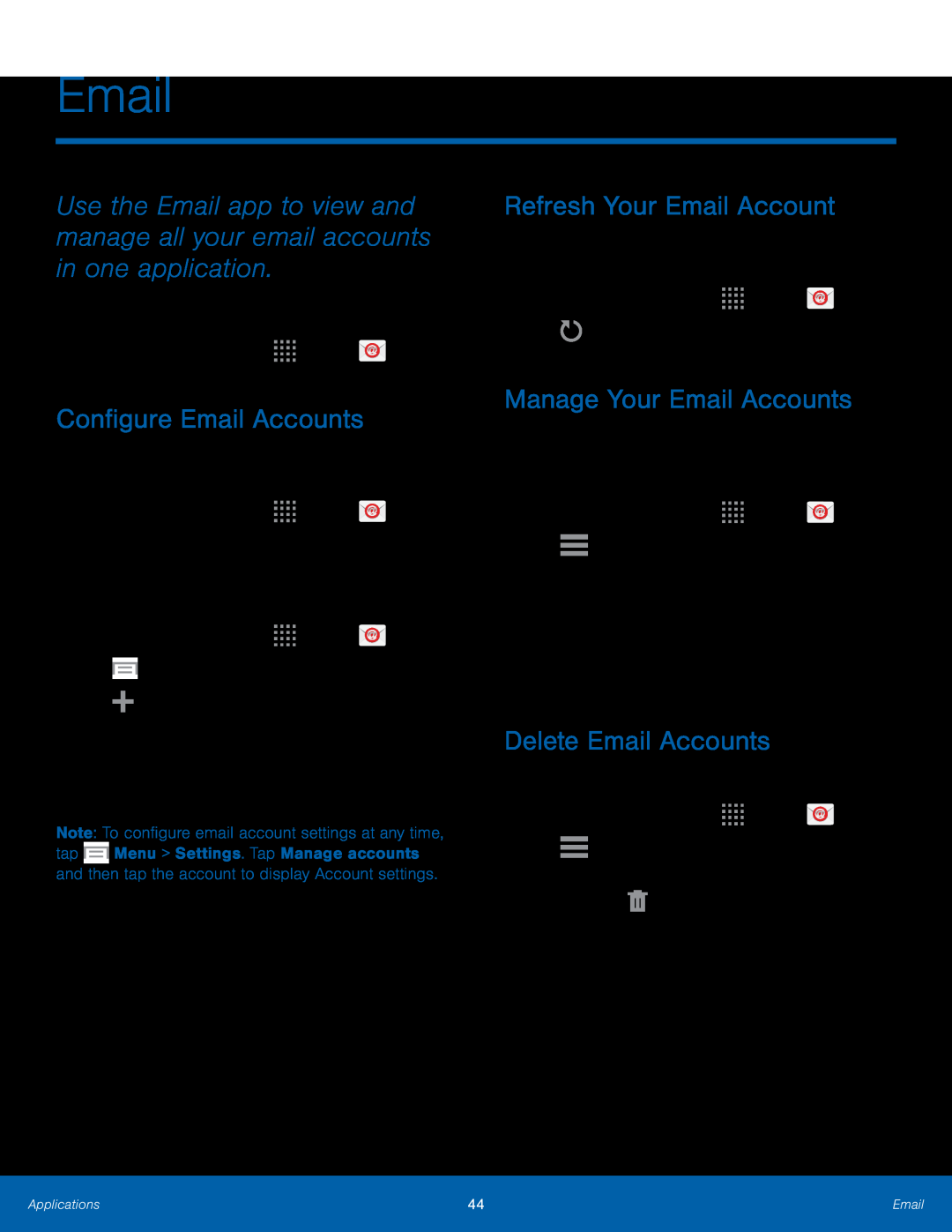 Delete Email Accounts Galaxy S4 Unlocked