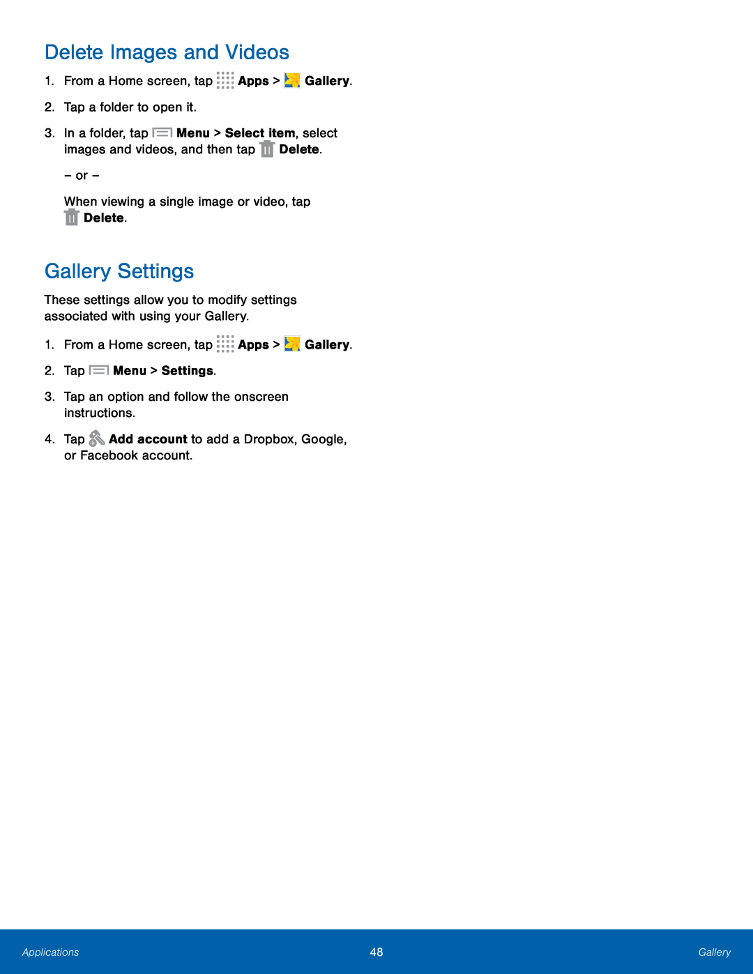 Gallery Settings Galaxy S4 Unlocked