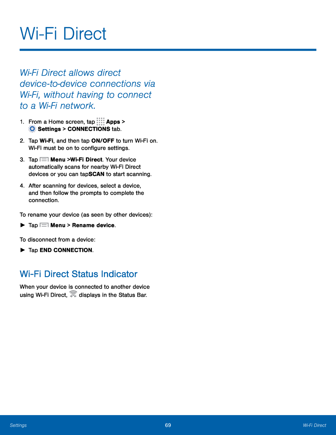 Wi-FiDirect Status Indicator Wi-FiDirect