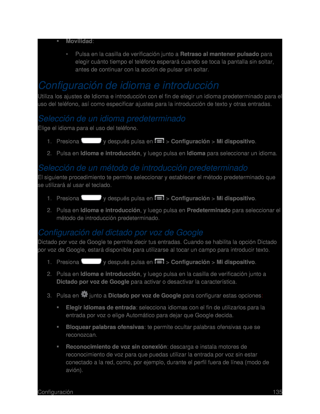 Selección de un idioma predeterminado Selección de un método de introducción predeterminado