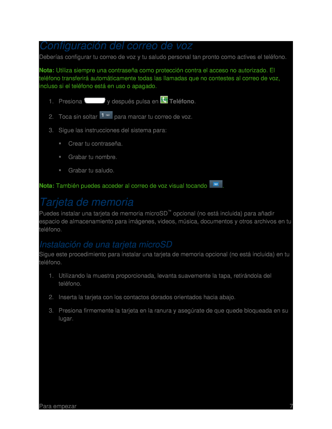 Configuración del correo de voz Galaxy S III Boost Mobile