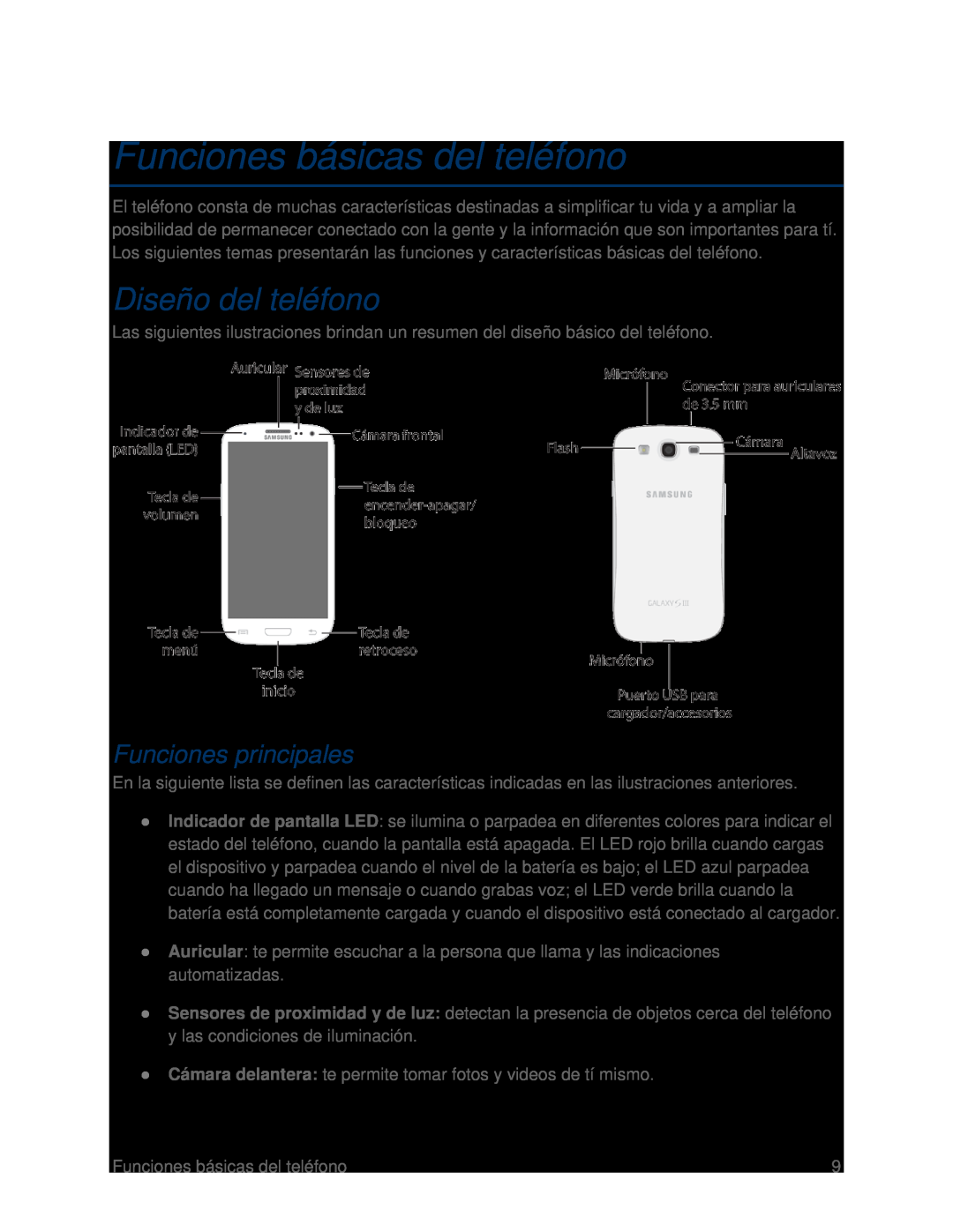 Diseño del teléfono Galaxy S III Boost Mobile