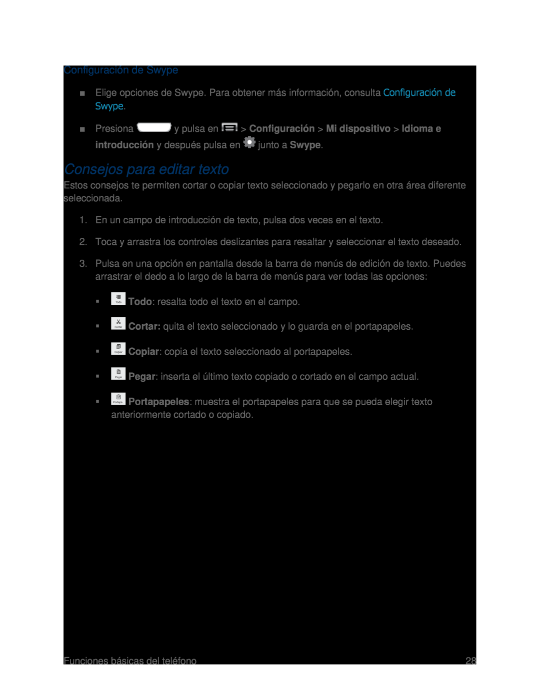 Configuración de Swype Galaxy S III Boost Mobile