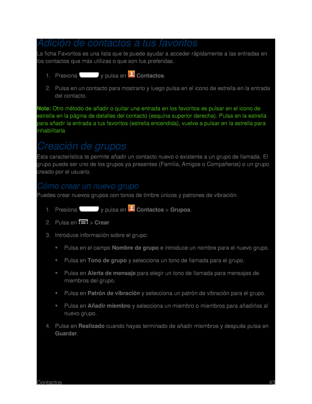 Adición de contactos a tus favoritos Galaxy S III Boost Mobile