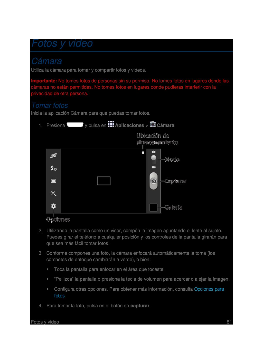 Tomar fotos Galaxy S III Boost Mobile