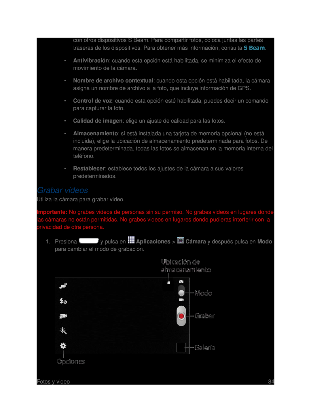 Grabar videos Galaxy S III Boost Mobile