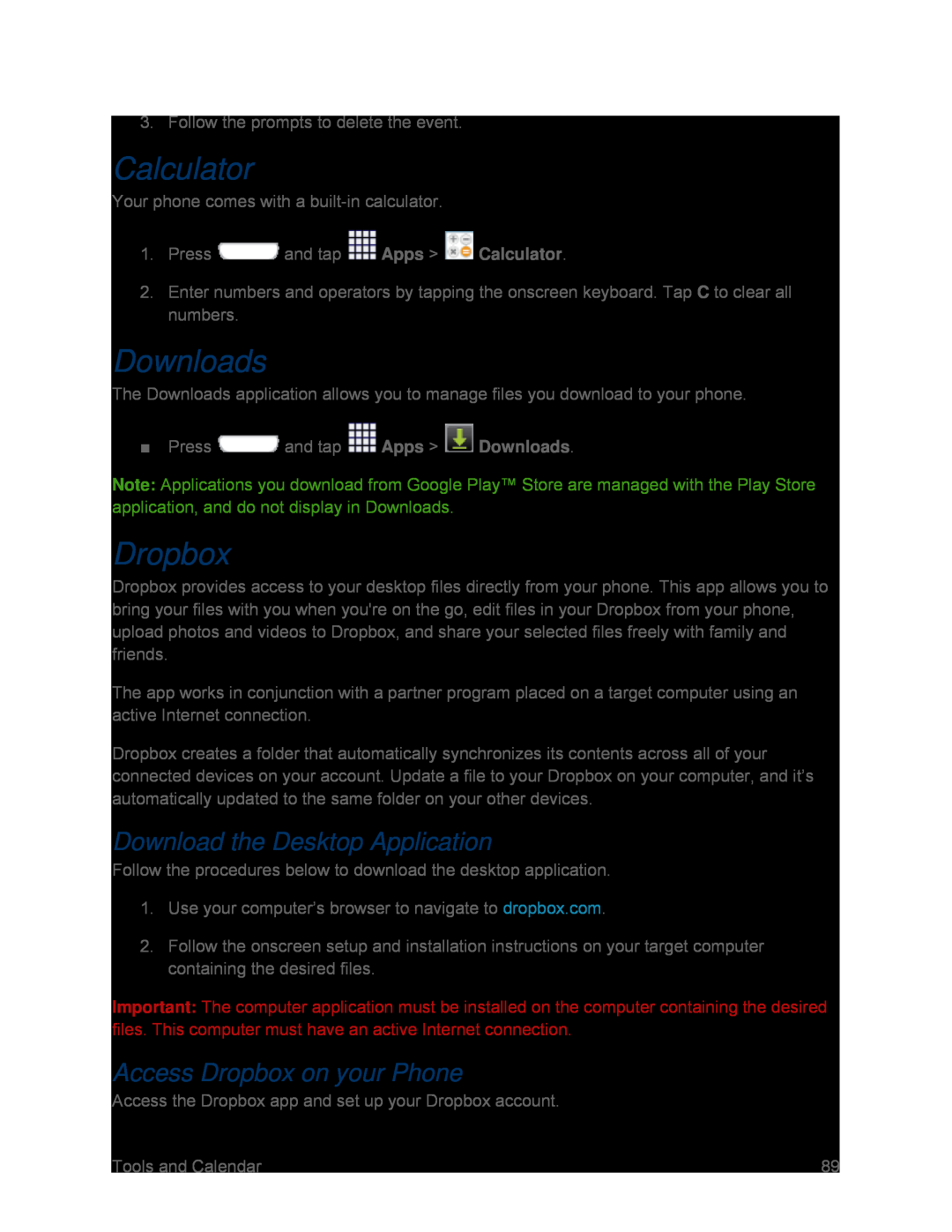 Access Dropbox on your Phone Galaxy S III Sprint