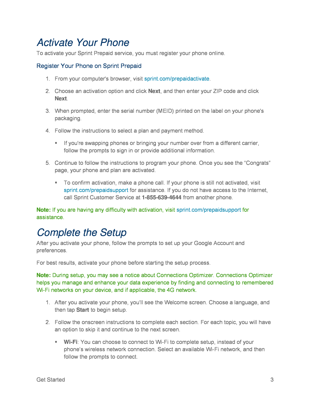 Complete the Setup Galaxy S III Sprint