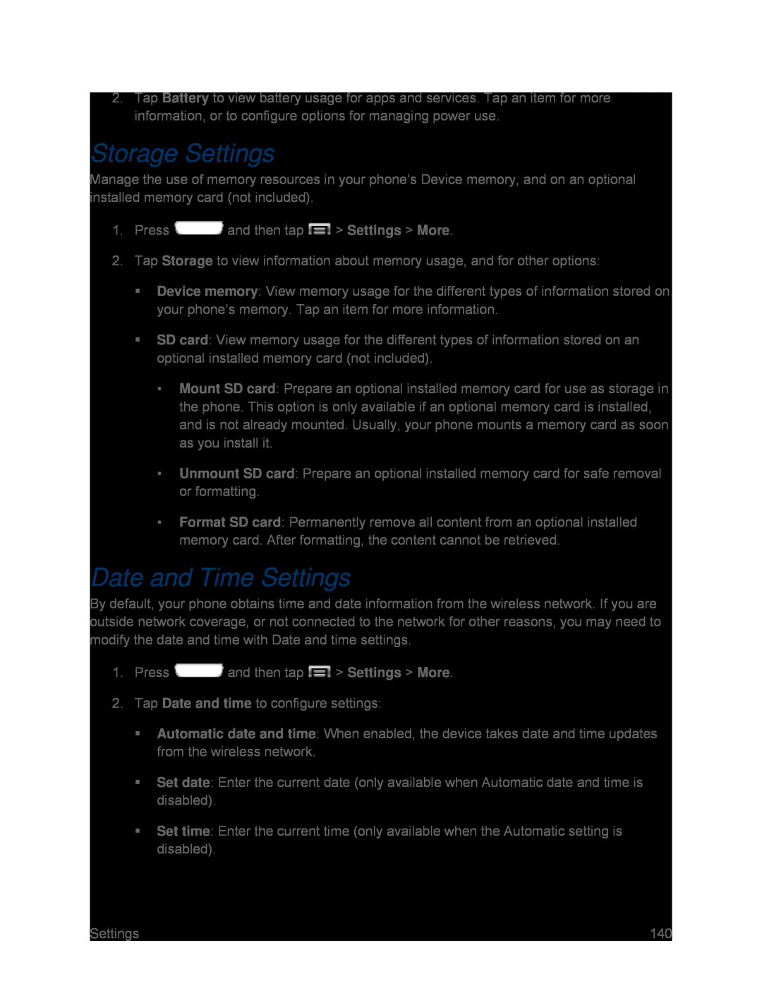 Date and Time Settings Galaxy S III Sprint