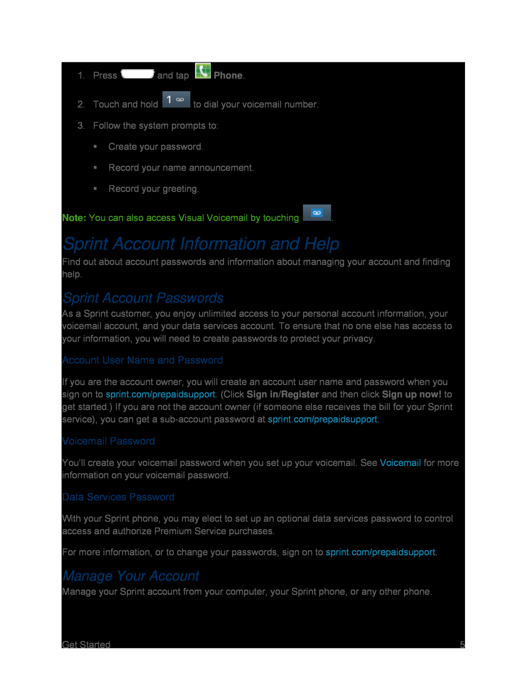 Data Services Password Galaxy S III Sprint