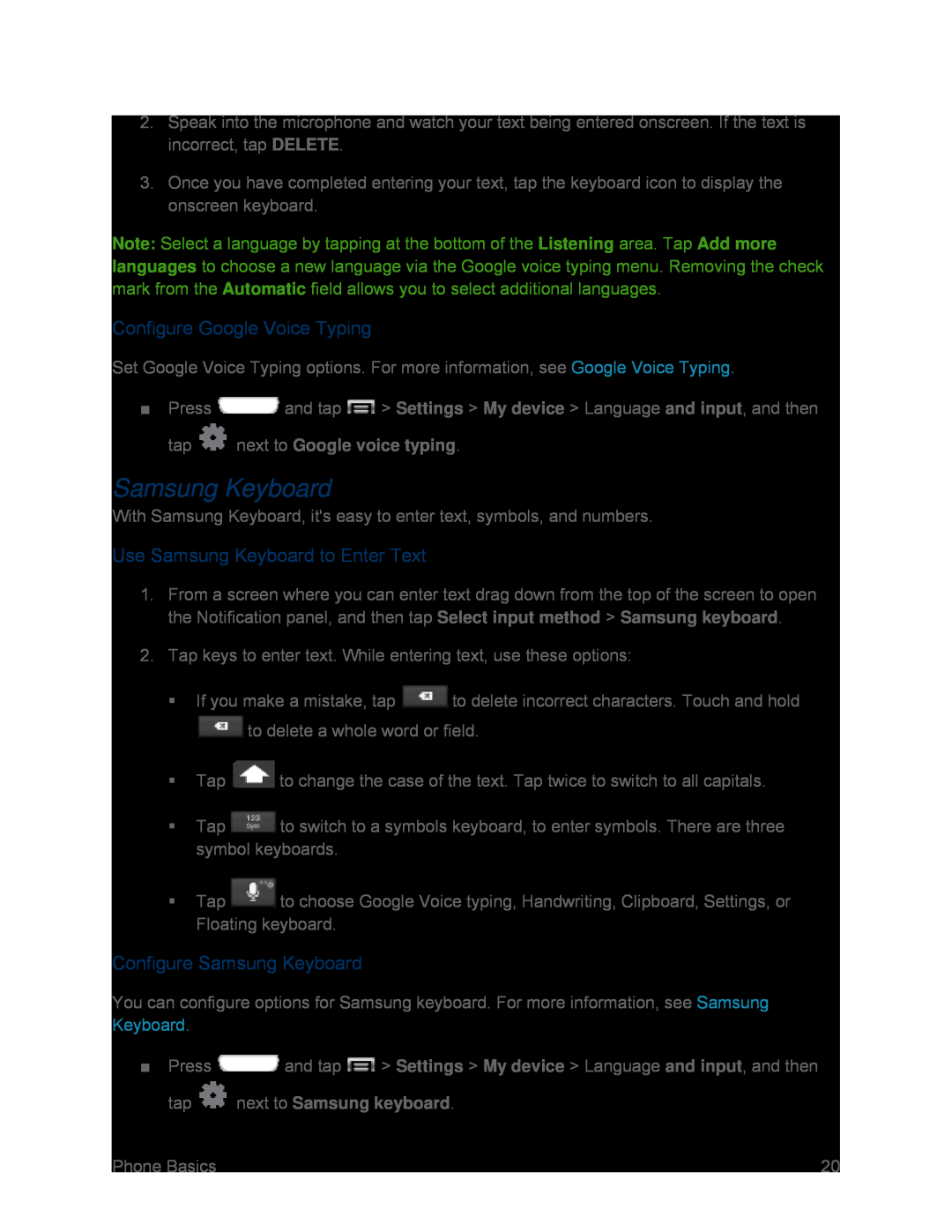 Configure Samsung Keyboard Galaxy S III Sprint