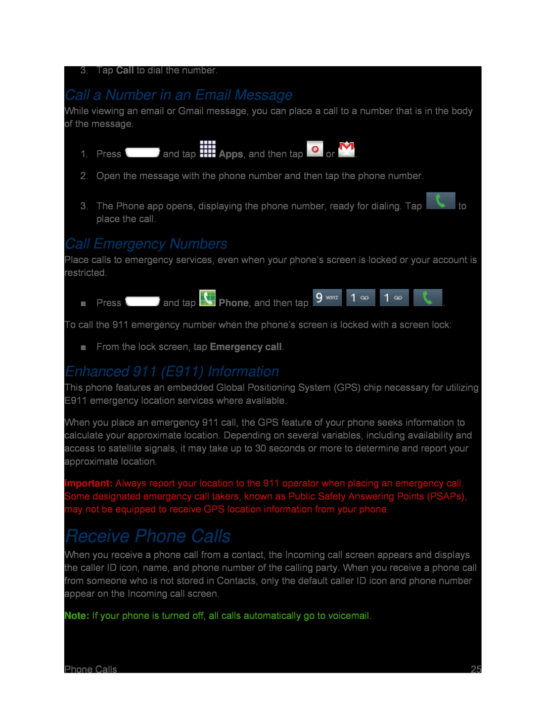 Receive Phone Calls Galaxy S III Sprint