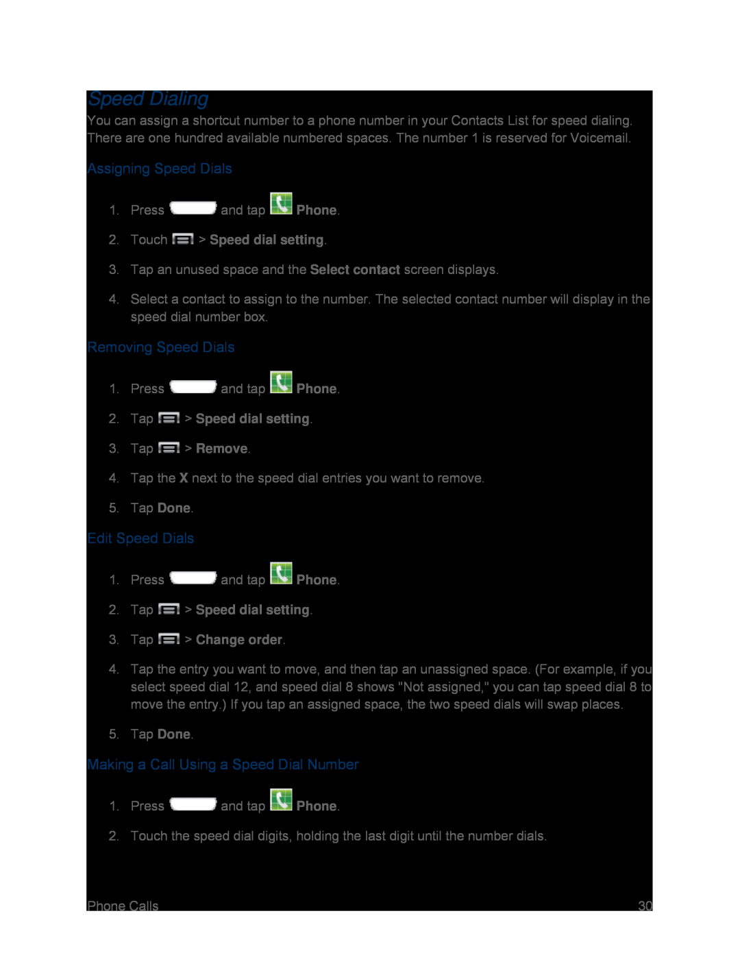 Assigning Speed Dials Galaxy S III Sprint