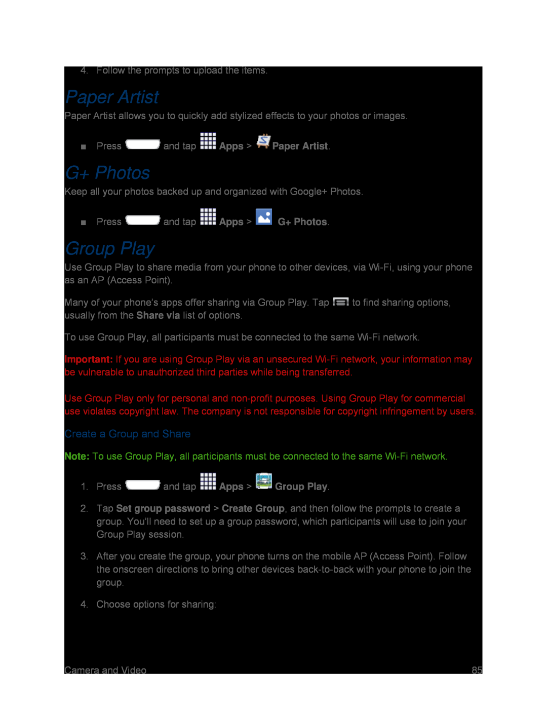 Create a Group and Share Galaxy S III Sprint