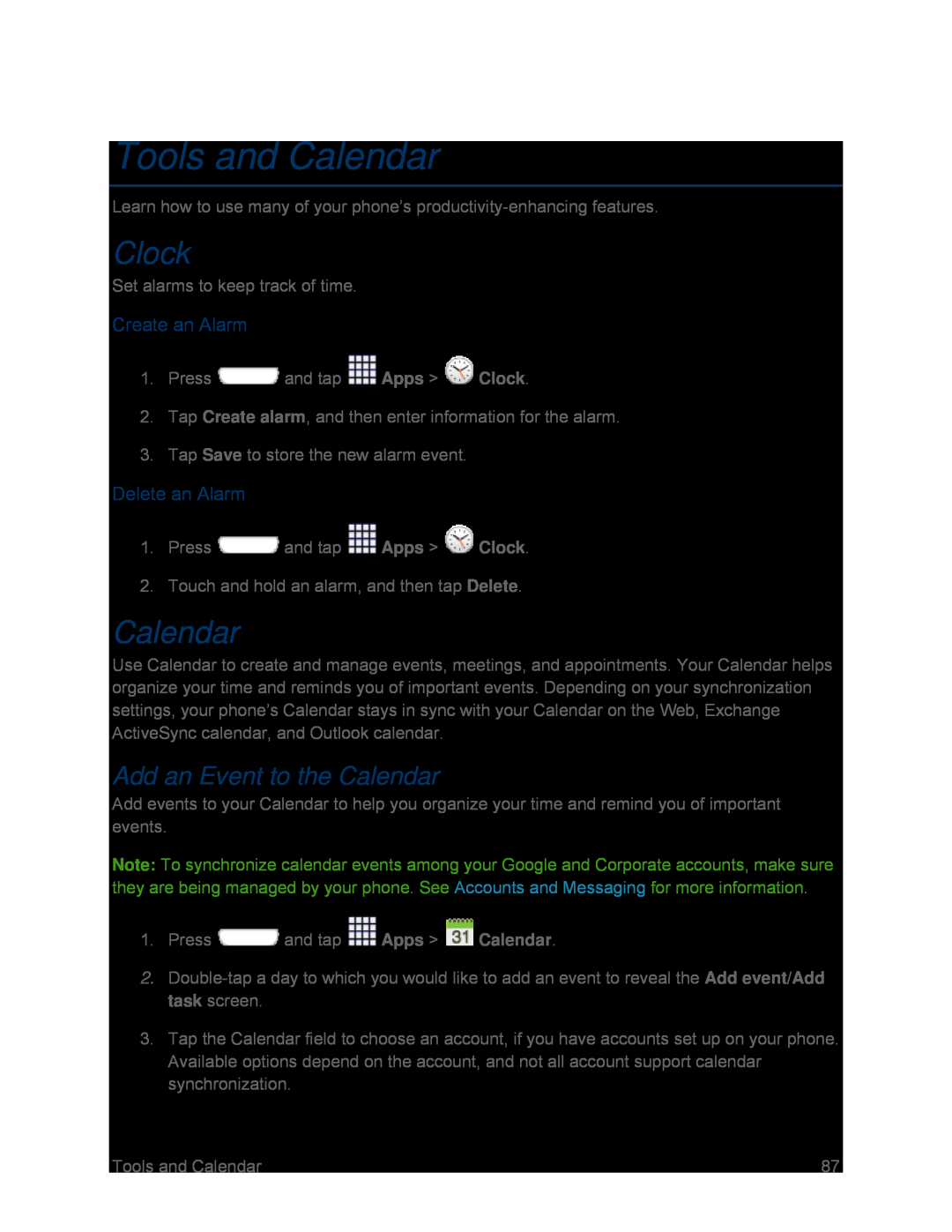 Add an Event to the Calendar Galaxy S III Sprint