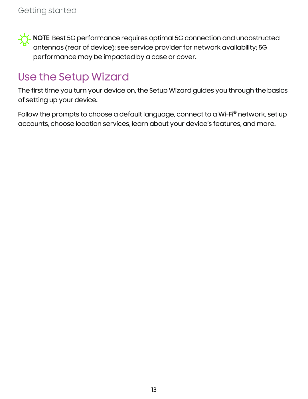 Use the Setup Wizard Galaxy S21 Ultra 5G AT&T