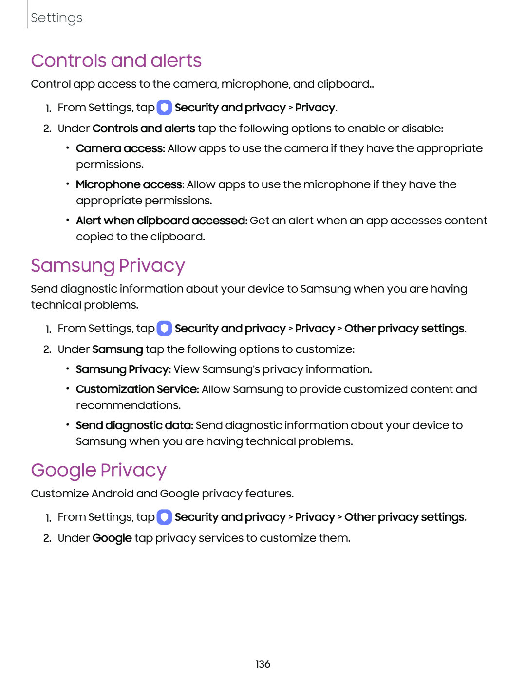 Google Privacy Galaxy S21 Ultra 5G AT&T