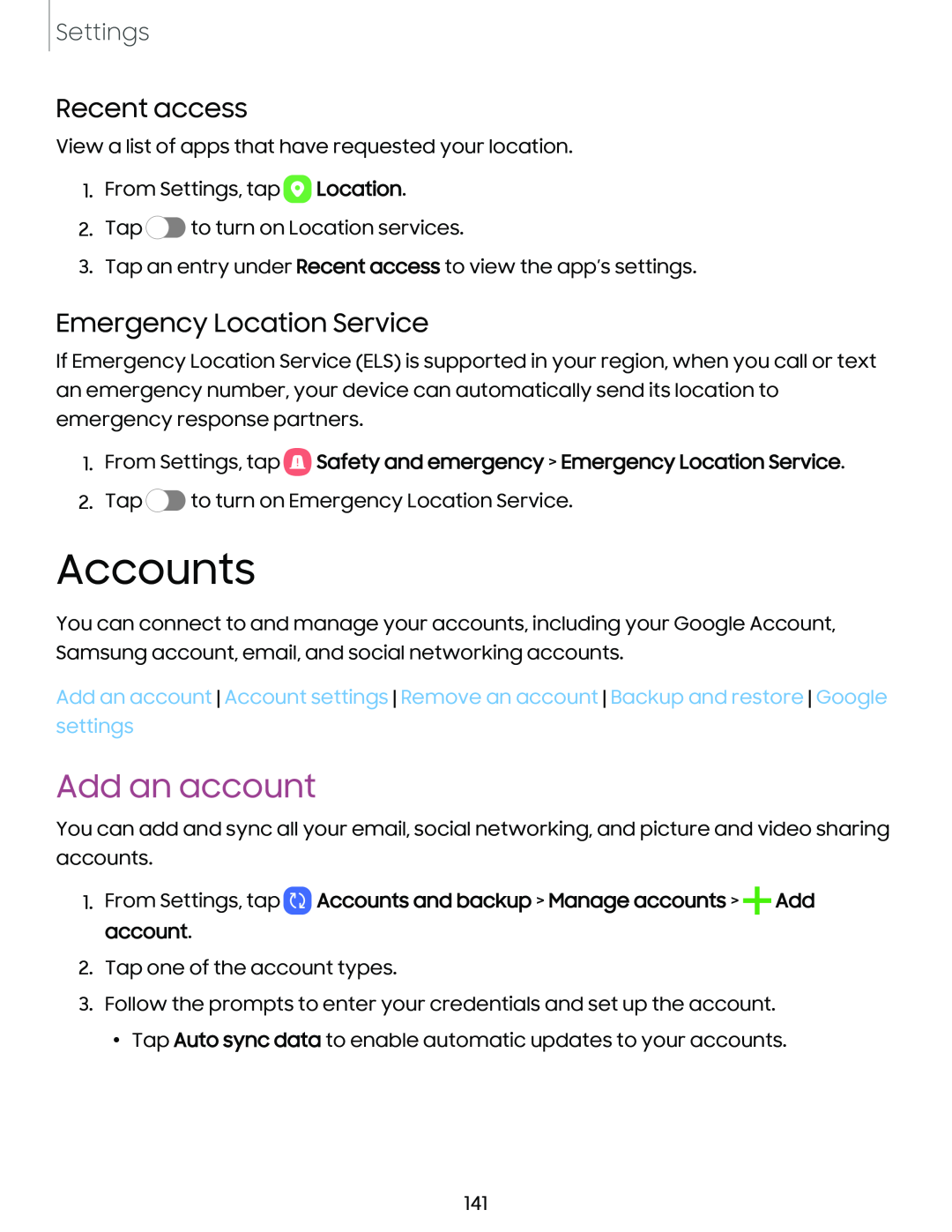 Emergency Location Service Galaxy S21 Ultra 5G AT&T